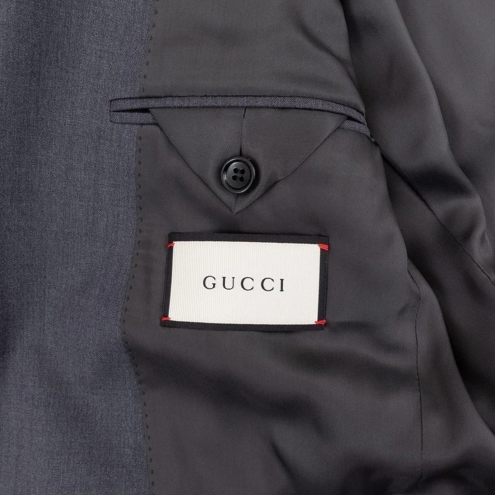 NWOT GUCCI Slim Fit Wool Suit Men's 46 Gray